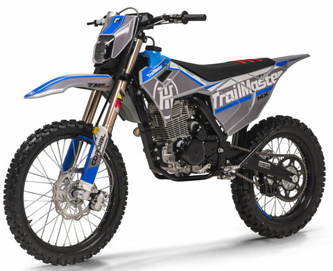 TrailMaster MX250-Pro Dirt Bike, 5-Speed Manual, Dual Disc Brakes, Electric Start (21/18) Wheels