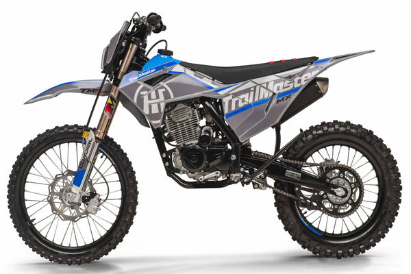 TrailMaster MX250-Pro Dirt Bike, 5-Speed Manual, Dual Disc Brakes, Electric Start (21/18) Wheels