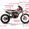 TrailMaster MX250-Pro Dirt Bike, 5-Speed Manual, Dual Disc Brakes, Electric Start (21/18) Wheels