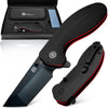 The Pioneer Folding Pocket Knife Giftset for Men and Women (Black and Orange)