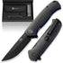 The Pathfinder Folding Pocket Knife Giftset for Men and Women (Black and Blue)