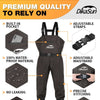 DikaSun Lightweight Bootfoot Chest Waders with Boots — Men & Women Fishing Waders for Duck Hunting & Fly Fishing (US Sizes, Brown)