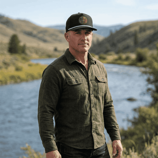 Trout Badge Rope Trucker Hat – Vintage Fly Fishing Hat | Clear Water Trading Co.