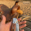 Dusty Trail Pocket Knife 7" Handmade Damascus Steel Folding Knife | JW Steelcrafts