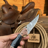 Duskhorn Damascus Folder 7.5" Handmade Micarta Handle Horn Bolster