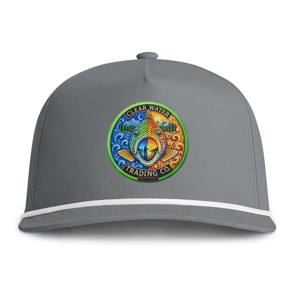 Trout Badge Rope Trucker Hat – Vintage Fly Fishing Hat | Clear Water Trading Co.