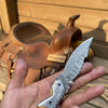 Honeywood Hawkbill Folder Knife 8" Handmade Wood Handle Damascus Blade