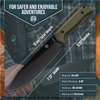 The Congo D2 Steel Bushcraft Survival Knife Gift Set (Black Blade + Green Handle)