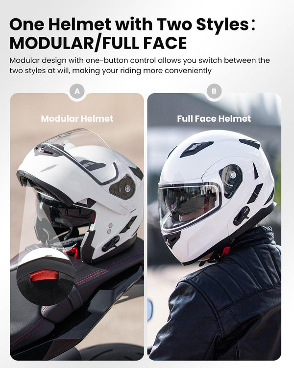 ILM Bluetooth Integrated Modular Flip up Full Face Motorcycle Helmet Model 953