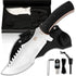 The Tracker D2 Steel Bushcraft Survival Knife Gift Set (Black and Orange)