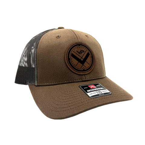 Vantage Point Brown Patch Trucker Hat - Brown