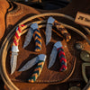 Wovencord Pocket Knife Set 8.5" Handmade Set of 5 Damascus Steel Blades