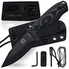 The Baby Silverback Survival Knife Giftset for Outdoors (Black Blade + Grey Liner)
