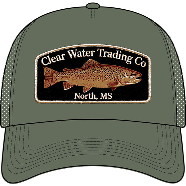 Fly Fishing Trout Badge Trucker Hat — Clear Water Trading Co.