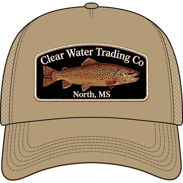 Fly Fishing Trout Badge Trucker Hat — Clear Water Trading Co.