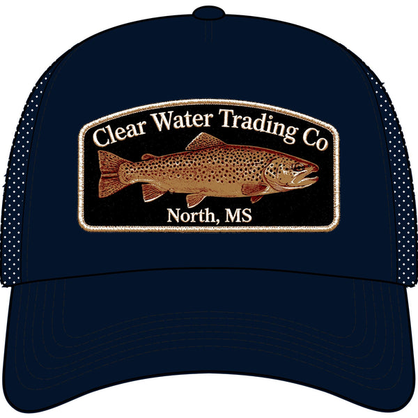 Fly Fishing Trout Badge Trucker Hat — Clear Water Trading Co.