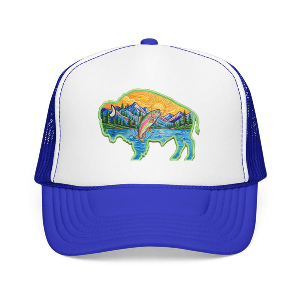 Sunset Buffalo Mountain Patch Foam Trucker Hat | Clear Water Trading Co.