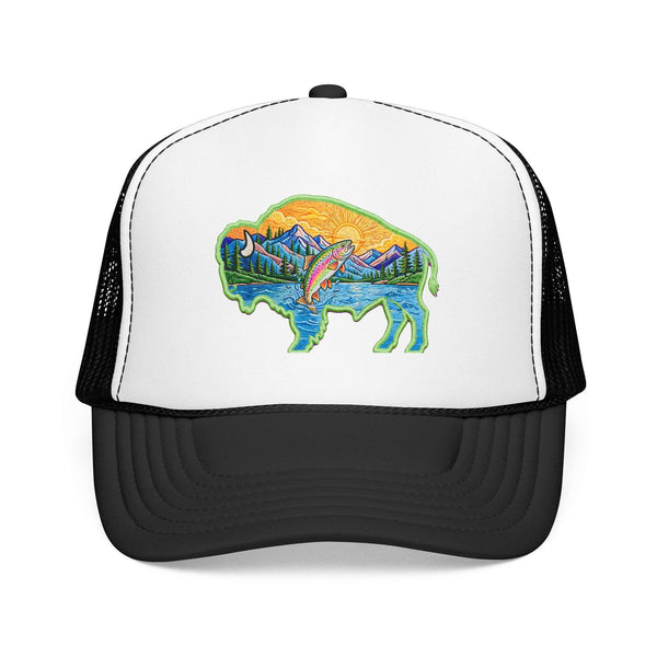 Sunset Buffalo Mountain Patch Foam Trucker Hat | Clear Water Trading Co.