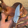 Dusty Trail Pocket Knife 7" Handmade Damascus Steel Folding Knife | JW Steelcrafts