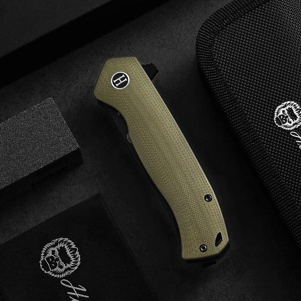 The Pathfinder Folding Pocket Knife Giftset for Men and Women (Green and Silver)