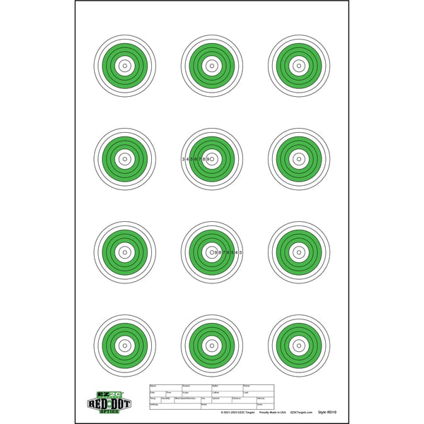 25 EZ2C Targets Style 27/RD10: Small-bore 50ft Paper Shooting Target 11