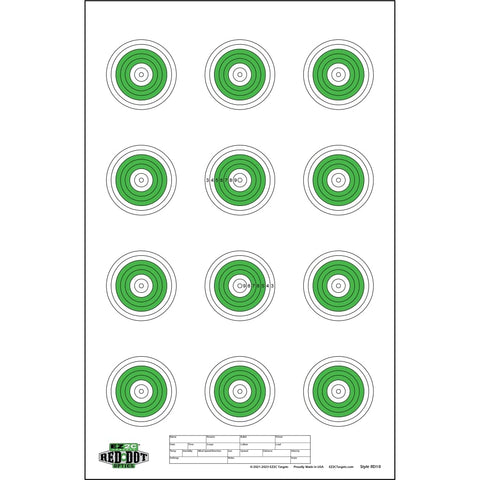 25 EZ2C Targets Style 27/RD10: Small-bore 50ft Paper Shooting Target 11"x17" USA MADE Pad of 25