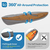 600D Kayak Cover: Upgraded Zipper Closure Waterproof Canoe Outdoor Storage Bag, Heavy Duty UV Protection Dust Paddle Board Cover for Fishing Boat