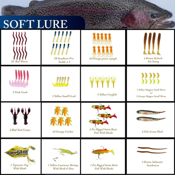 HungryFish Complete Fishing Tackle Kit with 320 Pieces