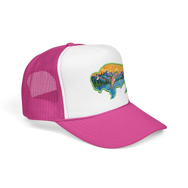 Sunset Buffalo Mountain Patch Foam Trucker Hat | Clear Water Trading Co.