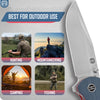 The Wrangler Folding Pocket Knife Giftset for Men and Women (Silver and Red)