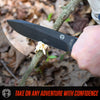 "The Fireline" Bushcraft Survival Knife with 1095 High Carbon Blade Giftset (Black and Orange)