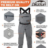 DikaSun Breathable Stocking Foot Waders for Fly Fishing (Lightweight Unisex Design for Men & Women)