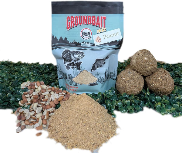 HungryFish GroundBait Mix - (Peanut) 15.5oz