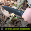 "The Fireline" Bushcraft Survival Knife with 1095 High Carbon Blade Giftset (Black and Green)