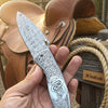 Obsidian Mosaic Folder Knife 8" Handmade Damascus Liner Lock