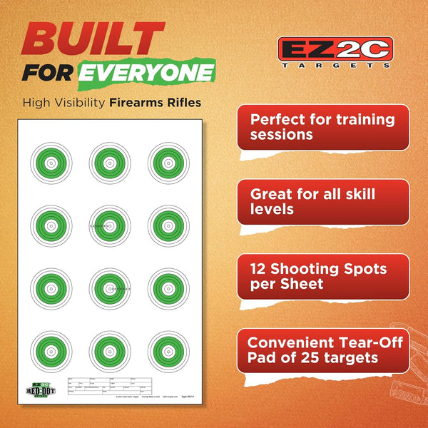 25 EZ2C Targets Style 27/RD10: Small-bore 50ft Paper Shooting Target 11