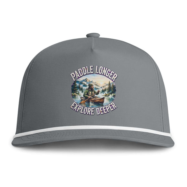 Paddle Longer Explore Deeper Rope Trucker Hat | Clear Water Trading Co.