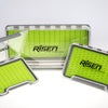 Waterproof fly boxes with green silicone insert