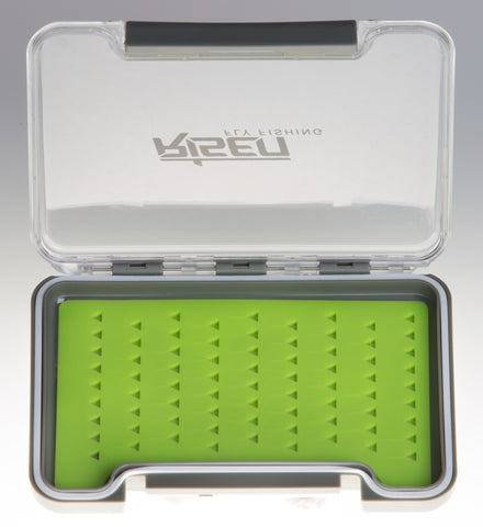 Waterproof fly boxes with green silicone insert