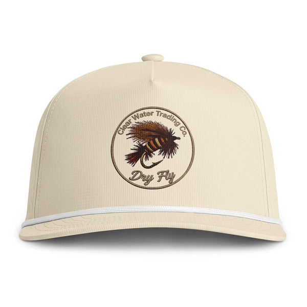 Clear Water Dry Fly Badge Rope Hat — Fly Fishing Printed Cap