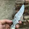 Pearlridge Damascus Folder 7" Handmade Mother of Pearl Lock Back