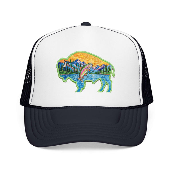 Sunset Buffalo Mountain Patch Foam Trucker Hat | Clear Water Trading Co.