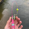 Handmade fishing rod with wheels for MicroFishing