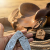 Obsidian Mosaic Folder Knife 8" Handmade Damascus Liner Lock