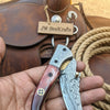 Twilight Burl Folder Knife 7" Handmade Burl Wood Damascus Blade