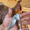 Dusty Trail Pocket Knife 7" Handmade Damascus Steel Folding Knife | JW Steelcrafts