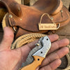 Honeywood Hawkbill Folder Knife 8" Handmade Wood Handle Damascus Blade