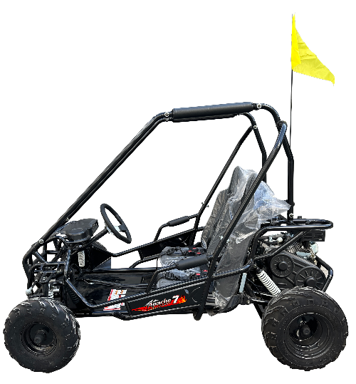 TrailMaster Apache 7 212cc Youth Go Kart for Kids Ages 10+ – Full Roll Cage, High-Back Seats, Over-the-Shoulder Harnesses, Air-Cooled Engine