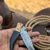 Hidewood Skinner Folder Knife 8" Handmade Damascus Micarta Handle