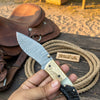 Stagline Damascus Folder 7" Handmade Horn Handle Damascus Bolster